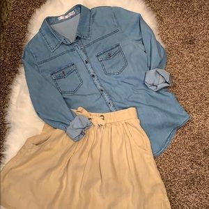 button down chambray shirt